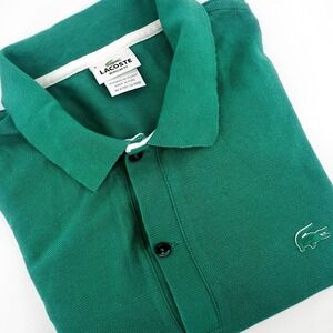 Lacoste Polo Shirt Mens XL Sz 6 Green Regular Fit Pique Knit Short sleeve